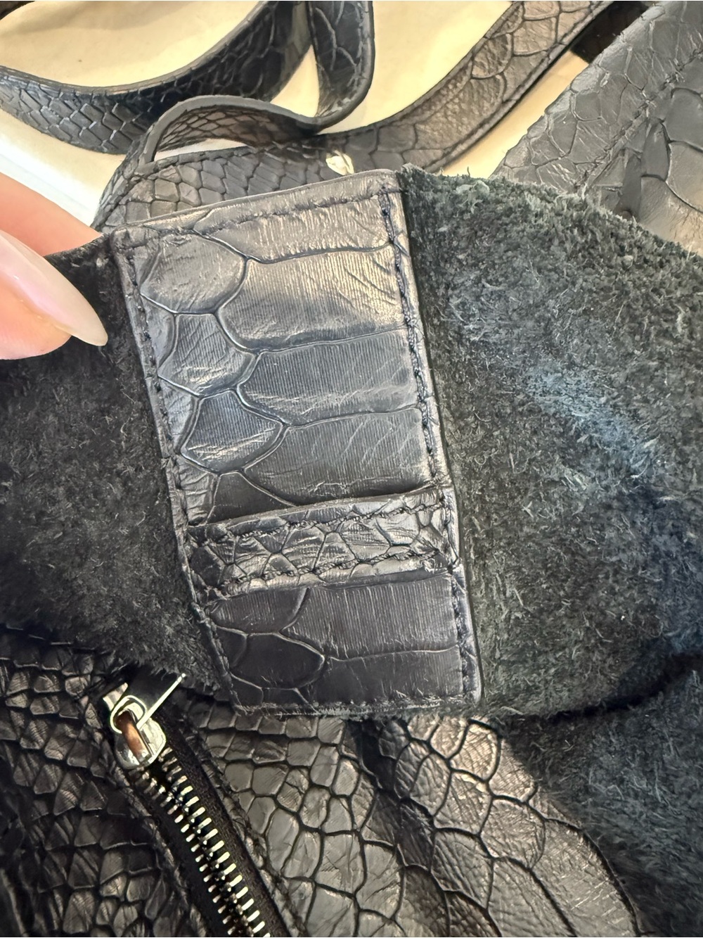 A.P.C. Maiko Embossed Snake-Effect Leather Shopping Tote - Black - Picture 5 of 7